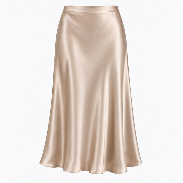 Esme Bias-Cut Satin Midi Skirt