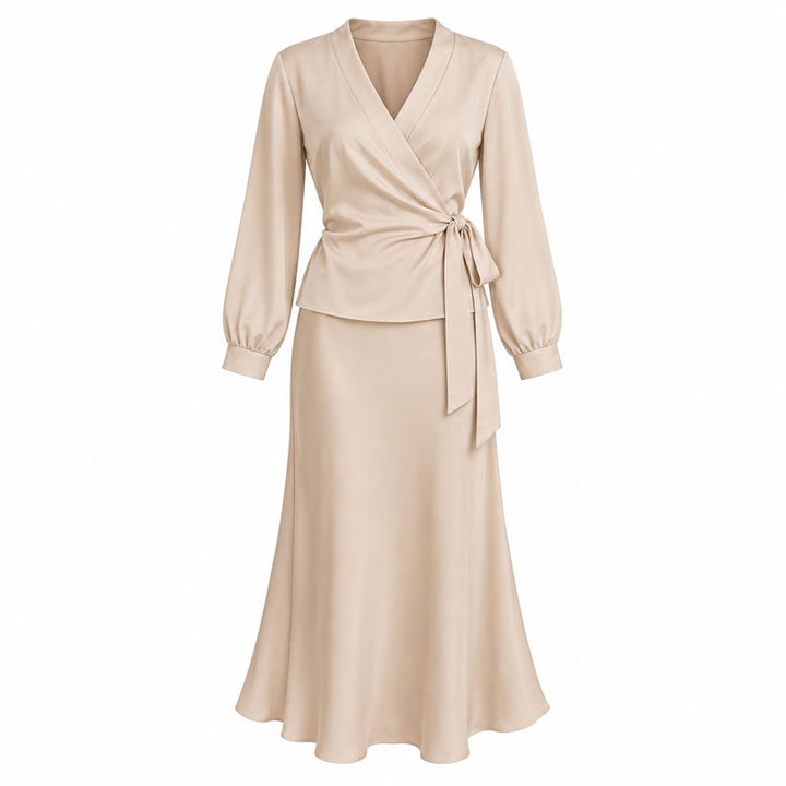Romy Wrap Top & Midi Skirt Set